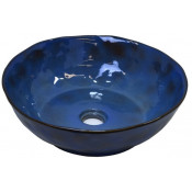 Раковина накладная Bronze de Luxe Salamander 2000 D39 синий/коричневый