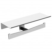 Двойной держатель рулона туалетной бумаги с полкой, Mediclinics AI2004C, нержавеющая сталь AISI 304, глянцевый.