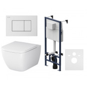 Унитаз с инсталляцией Am.Pm Gem FlashClean IS70201.901701 с клавишей ProC S белый глянец и сиденьем