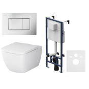 Унитаз с инсталляцией Am.Pm Gem FlashClean IS70231.901701 с клавишей ProC S хром матовый и сиденьем