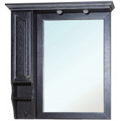 Зеркальный шкаф Bellezza Рим 3704 110 L с подсветкой черный/серебро