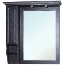 Зеркальный шкаф Bellezza Рим 3704 110 L с подсветкой черный/серебро