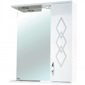 Зеркало Bellezza Элеганс 6618 50х74 правое с подсветкой белое