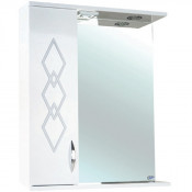 Зеркало Bellezza Элеганс 6625 65х74 левое с подсветкой белое