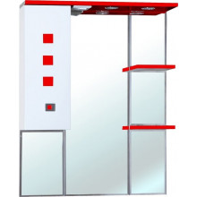 Зеркальный шкаф Bellezza Натали 1204 80 L с подсветкой белый/красный