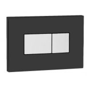 Панель пневматическая двойная OLI Karisma, пластик soft-touch черный, клавиши хром глянец 641017