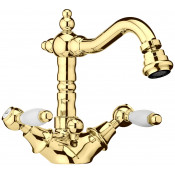 Смеситель для биде Webert Dorian DO710402010 с донным клапаном 1 1/4", золото