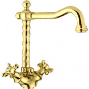 Смеситель для раковины Webert Ottocento OT700302010 с донным клапаном, золото