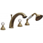 Смеситель на борт ванны Webert Karenina КА730101 Бронза/кристаллы Swarovski