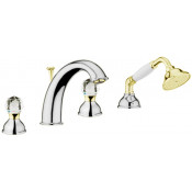 Смеситель на борт ванны Webert Karenina КА730101 Хром/золото/кристаллы Swarovski