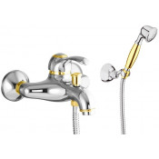 Смеситель для ванны Webert Aurora AU850101017(153) хром/золото