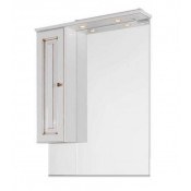 Зеркало-шкаф Vod-ok Белладжио 85 патина золото, левое, белое, со светильником