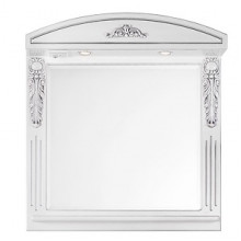 Зеркало Vod-ok Версаль vd20723 65х85 патина серебро, белое, со светильником