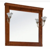 Зеркало Vod-ok Дубини 85x80 со светильником орех