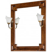 Зеркало Vod-ok Дубэлла 65x80 со светильником орех