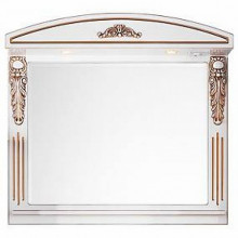 Зеркало Vod-ok Версаль vd20705 95х85 патина золото, белое, со светильником