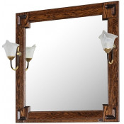 Зеркало Vod-ok Дубэлла 80x80 со светильником венге