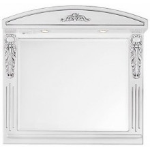 Зеркало Vod-ok Версаль vd20741 95х85 патина серебро, белое, со светильником