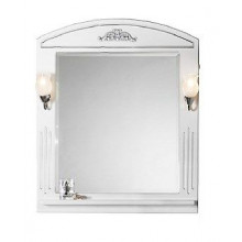 Зеркало Vod-ok Кармен vd20663 65x85 со светильником белый/патина серебро