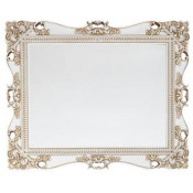 Зеркало Vod-ok Кармен 101x81 белый/патина золото