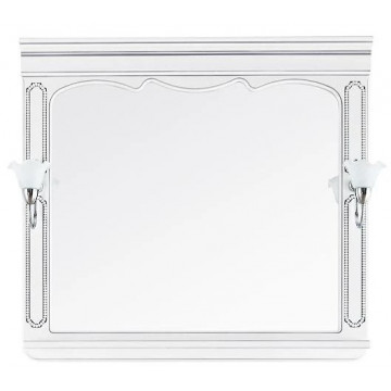 Зеркало Vod-ok Мариэль vd20585 105x85 со светильником белый/патина серебро