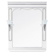 Зеркало Vod-ok Мариэль 65x85 со светильником белый/патина серебро