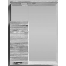 Зеркальный шкаф Vod-ok Марко vd2202213364 60 L с подсветкой хром/лиственница структурная контрастно-серая
