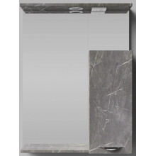 Зеркальный шкаф Vod-ok Марко 9109 60 R с подсветкой хром/мрамор графит