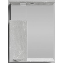 Зеркальный шкаф Vod-ok Марко 9102 60 L с подсветкой хром/мрамор серый