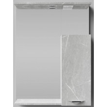 Зеркальный шкаф Vod-ok Марко 9103 60 R с подсветкой хром/мрамор серый