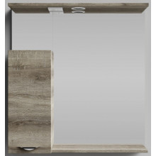 Зеркальный шкаф Vod-ok Марко vd2202213540 75 L с подсветкой хром/дуб крымский коричневый