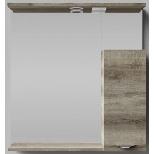 Зеркальный шкаф Vod-ok Марко vd2202213639 75 R с подсветкой хром/дуб крымский коричневый