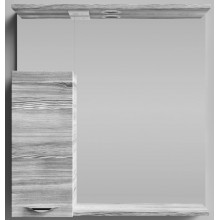 Зеркальный шкаф Vod-ok Марко vd2202213562 75 L с подсветкой хром/лиственница структурная контрастно-серая