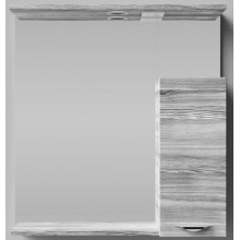 Зеркальный шкаф Vod-ok Марко vd2202213661 75 R с подсветкой хром/лиственница структурная контрастно-серая