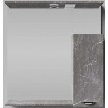 Зеркальный шкаф Vod-ok Марко 9111 75 R с подсветкой хром/мрамор графит