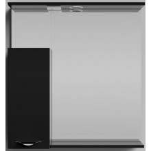 Зеркальный шкаф Vod-ok Марко vd2202213485 75 L с подсветкой хром/черный глянец