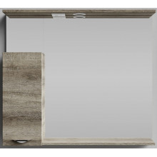 Зеркальный шкаф Vod-ok Марко vd2202213738 90 L с подсветкой хром/дуб крымский коричневый