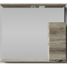 Зеркальный шкаф Vod-ok Марко vd2202213837 90 R с подсветкой хром/дуб крымский коричневый