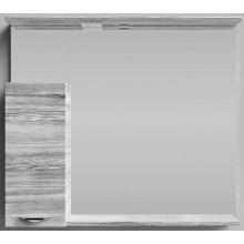 Зеркальный шкаф Vod-ok Марко vd2202213760 90 L с подсветкой хром/лиственница структурная контрастно-серая
