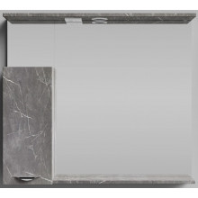Зеркальный шкаф Vod-ok Марко 9112 90 L с подсветкой хром/мрамор графит