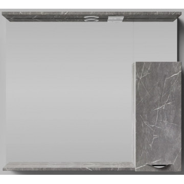 Зеркальный шкаф Vod-ok Марко 9113 90 R с подсветкой хром/мрамор графит