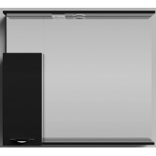 Зеркальный шкаф Vod-ok Марко vd2202213683 90 L с подсветкой хром/черный глянец