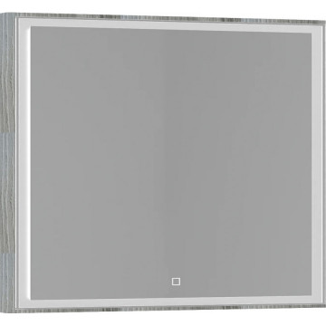 Зеркало Vod-ok Лайт vd2202212594 100x80 с подсветкой лиственница структурная контрастно-серая