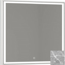 Зеркало Vod-ok Лайт 9142 80x80 с подсветкой мрамор серый