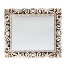 Зеркало Vod-ok Версаль vd20537 104х90 в раме, патина серебро, белое