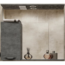 Зеркальный шкаф Vod-ok Марко 9420 90 L с подсветкой черный/серый камень