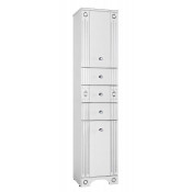 Шкаф-пенал Vod-ok Кармен 30 L с бельевой корзиной белый/серебро