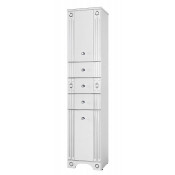 Шкаф-пенал Vod-ok Кармен 30 R с бельевой корзиной, белый/серебро