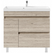 Тумба с раковиной Vod-ok Бест 90 L дубослив ореховый светлый 3445