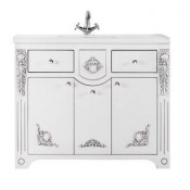 Тумба под раковину Vod-ok Версаль 120 белый/серебро